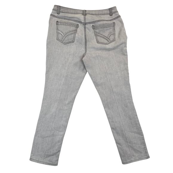 Christopher and Banks Mid Rise Straight Leg Jeans Women's 10 Gray Studded Pocket - Picture 2 of 15